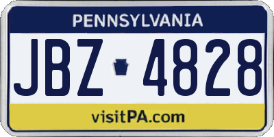 PA license plate JBZ4828