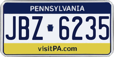 PA license plate JBZ6235