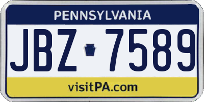 PA license plate JBZ7589