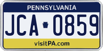 PA license plate JCA0859