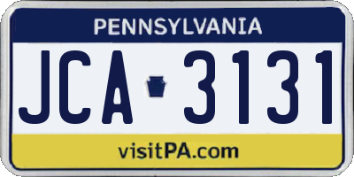 PA license plate JCA3131