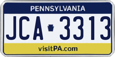 PA license plate JCA3313