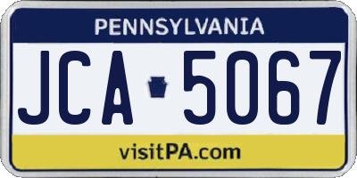 PA license plate JCA5067
