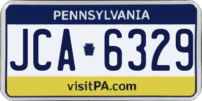 PA license plate JCA6329