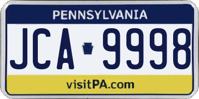 PA license plate JCA9998