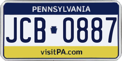 PA license plate JCB0887
