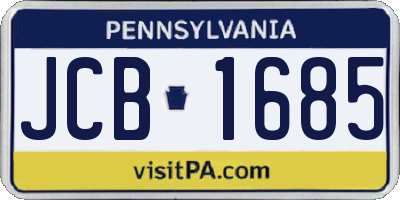 PA license plate JCB1685