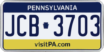 PA license plate JCB3703