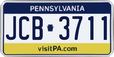 PA license plate JCB3711
