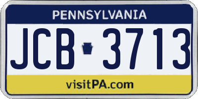 PA license plate JCB3713