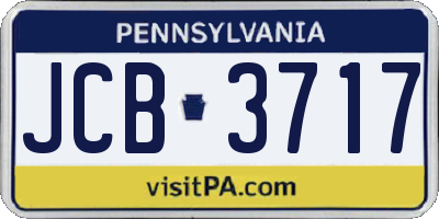 PA license plate JCB3717