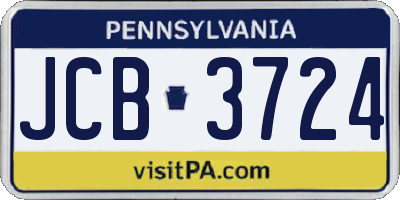 PA license plate JCB3724