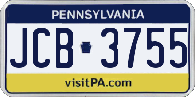 PA license plate JCB3755