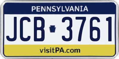 PA license plate JCB3761