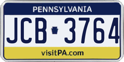 PA license plate JCB3764