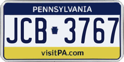PA license plate JCB3767