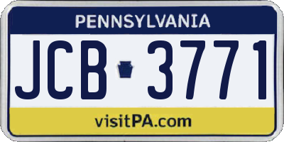 PA license plate JCB3771