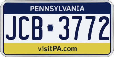 PA license plate JCB3772