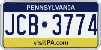 PA license plate JCB3774