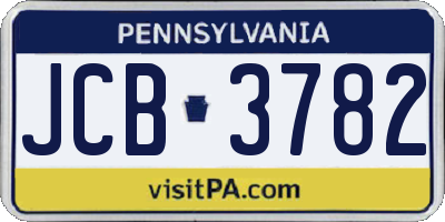 PA license plate JCB3782