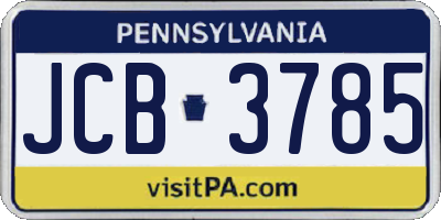 PA license plate JCB3785