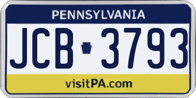 PA license plate JCB3793