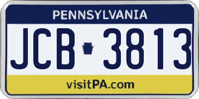 PA license plate JCB3813
