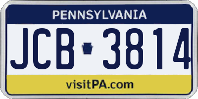 PA license plate JCB3814