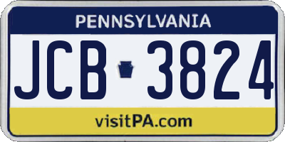 PA license plate JCB3824