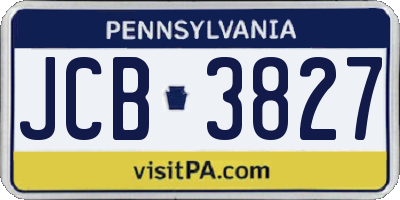 PA license plate JCB3827