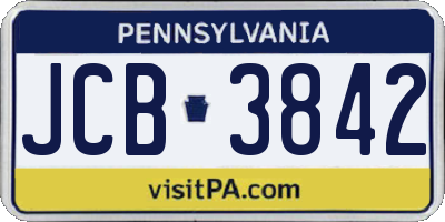 PA license plate JCB3842