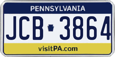 PA license plate JCB3864