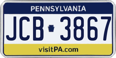 PA license plate JCB3867