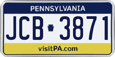 PA license plate JCB3871