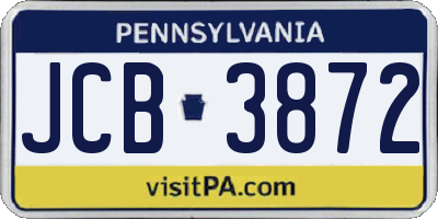 PA license plate JCB3872