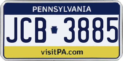 PA license plate JCB3885