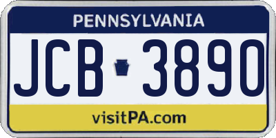 PA license plate JCB3890