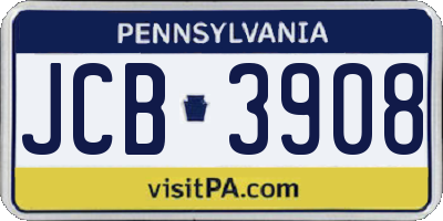 PA license plate JCB3908