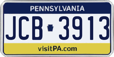 PA license plate JCB3913