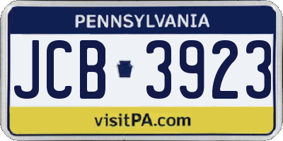 PA license plate JCB3923