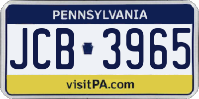 PA license plate JCB3965