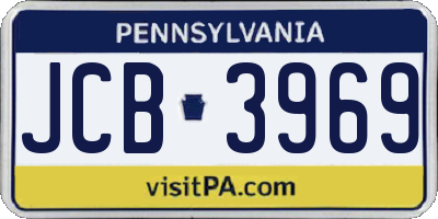 PA license plate JCB3969