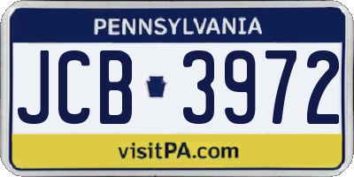 PA license plate JCB3972