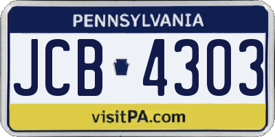 PA license plate JCB4303