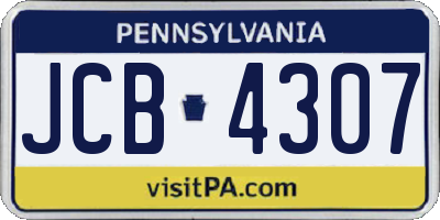 PA license plate JCB4307
