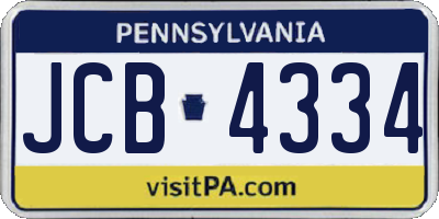 PA license plate JCB4334