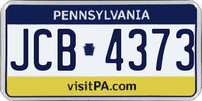 PA license plate JCB4373