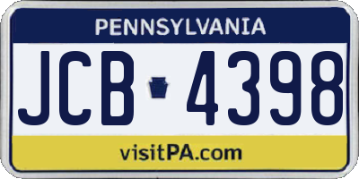 PA license plate JCB4398