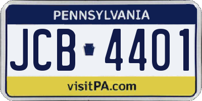 PA license plate JCB4401
