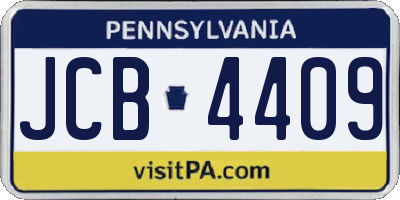 PA license plate JCB4409